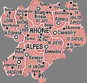 Carte Rhone Alpes